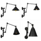 Frendorf | Cone/Geflared Wohnzimmer Wandlampe Leuchte Industrielles Eisen 1-licht Schwarz Drehbare Wandbeleuchtung mit Wasserrohrhalterung