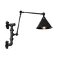 Frendorf | Cone/Geflared Wohnzimmer Wandlampe Leuchte Industrielles Eisen 1-licht Schwarz Drehbare Wandbeleuchtung mit Wasserrohrhalterung