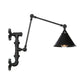 Frendorf | Cone/Geflared Wohnzimmer Wandlampe Leuchte Industrielles Eisen 1-licht Schwarz Drehbare Wandbeleuchtung mit Wasserrohrhalterung