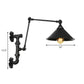 Frendorf | Cone/Geflared Wohnzimmer Wandlampe Leuchte Industrielles Eisen 1-licht Schwarz Drehbare Wandbeleuchtung mit Wasserrohrhalterung