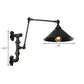 Frendorf | Cone/Geflared Wohnzimmer Wandlampe Leuchte Industrielles Eisen 1-licht Schwarz Drehbare Wandbeleuchtung mit Wasserrohrhalterung