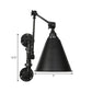 Frendorf | Cone/Geflared Wohnzimmer Wandlampe Leuchte Industrielles Eisen 1-licht Schwarz Drehbare Wandbeleuchtung mit Wasserrohrhalterung