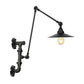 Frendorf | Cone/Geflared Wohnzimmer Wandlampe Leuchte Industrielles Eisen 1-licht Schwarz Drehbare Wandbeleuchtung mit Wasserrohrhalterung