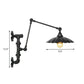 Frendorf | Cone/Geflared Wohnzimmer Wandlampe Leuchte Industrielles Eisen 1-licht Schwarz Drehbare Wandbeleuchtung mit Wasserrohrhalterung