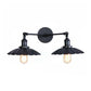 Frendorf | 2 Lichtern Wandmontage Leuchte Retro Kegel-/Muschel-Pivotschirm Metall Wandlampe in Schwarz für Badezimmer