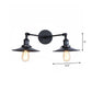 Frendorf | 2 Lichtern Wandmontage Leuchte Retro Kegel-/Muschel-Pivotschirm Metall Wandlampe in Schwarz für Badezimmer