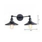 Frendorf | 2 Lichtern Wandmontage Leuchte Retro Kegel-/Muschel-Pivotschirm Metall Wandlampe in Schwarz für Badezimmer