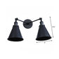 Frendorf | 2 Lichtern Wandmontage Leuchte Retro Kegel-/Muschel-Pivotschirm Metall Wandlampe in Schwarz für Badezimmer