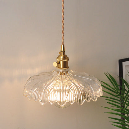 Frendorf | Schüssel/Zylinder Nachtwandverlichting Antiek Klar Prisma/Golvend Glas 1 Lampe Messing Wandlampe mit Rotationsschalter