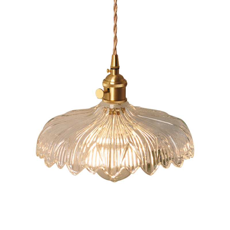 Frendorf | Schüssel/Zylinder Nachtwandverlichting Antiek Klar Prisma/Golvend Glas 1 Lampe Messing Wandlampe mit Rotationsschalter