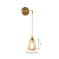 Frendorf | Schüssel/Zylinder Nachtwandverlichting Antiek Klar Prisma/Golvend Glas 1 Lampe Messing Wandlampe mit Rotationsschalter