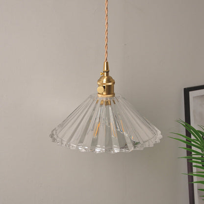 Frendorf | Schüssel/Zylinder Nachtwandverlichting Antiek Klar Prisma/Golvend Glas 1 Lampe Messing Wandlampe mit Rotationsschalter