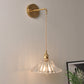 Frendorf | Schüssel/Zylinder Nachtwandverlichting Antiek Klar Prisma/Golvend Glas 1 Lampe Messing Wandlampe mit Rotationsschalter