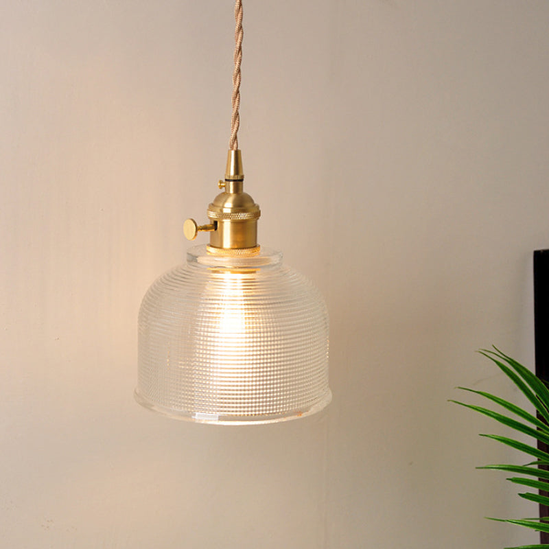 Frendorf | Schüssel/Zylinder Nachtwandverlichting Antiek Klar Prisma/Golvend Glas 1 Lampe Messing Wandlampe mit Rotationsschalter