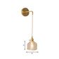 Frendorf | Schüssel/Zylinder Nachtwandverlichting Antiek Klar Prisma/Golvend Glas 1 Lampe Messing Wandlampe mit Rotationsschalter