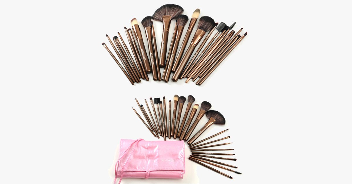 Frendorf | 25 Stück Make-up-Pinsel-Set mit Tasche – Der perfekte Make-up-Begleiter