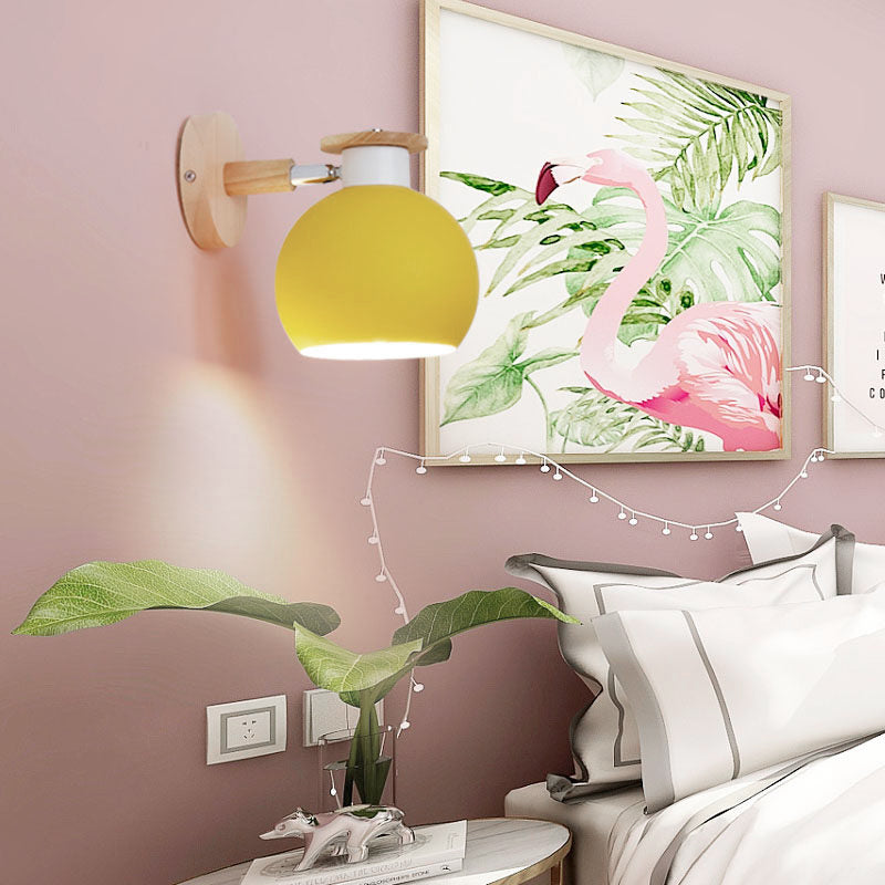Frendorf | Kreis Studie Zimmer Wand Leuchte Metall Modern Stil 1 Licht Bonbonfarbene Wand Licht