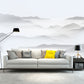 Graue Berge Wandmural Feuchtigkeitsbeständig Chinoiserie Wohnzimmer Wandverkleidung