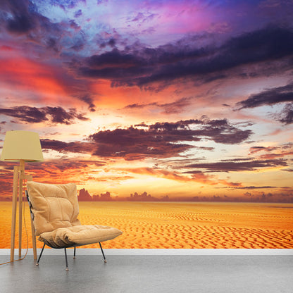 Giant Sand Sheet Tapete Wandbild Modern Beeindruckende Wüstenabendglühen Wandverkleidung in Gelb