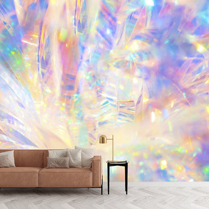 Frendorf | Huge holographic pattern wall house yellow non-woven wall decoration for home decor, personalized