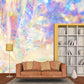 Frendorf | Huge holographic pattern wall house yellow non-woven wall decoration for home decor, personalized