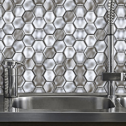 Frendorf | Stick On 3D Hexagon Wallpaper Panel Set Contemporary PVC Wandbekleding, 12,2 vierkante voet