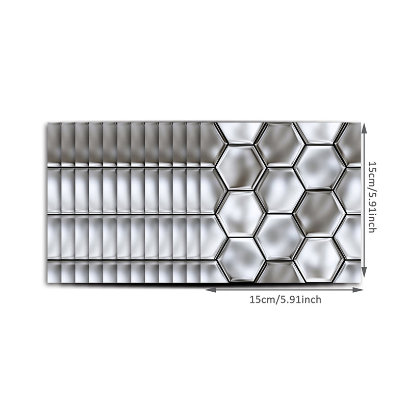 Frendorf | Stick On 3D Hexagon Wallpaper Panel Set Contemporary PVC Wandbekleding, 12,2 vierkante voet