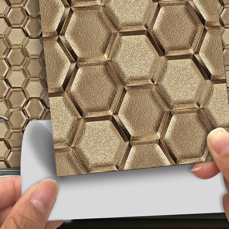 Frendorf | Stick On 3D Hexagon Wallpaper Panel Set Contemporary PVC Wandbekleding, 12,2 vierkante voet