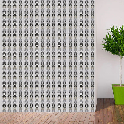 Grau Country Tapetenpaneel-Set 4' x 20,5" Blattdruck Selbstklebende Wanddekoration für das Wohnzimmer