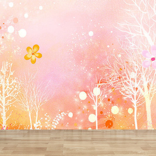 Frendorf | Giant Contemporary Wandbekleding in Pastel Kleur Bladloze Bomen Wandkunst, Op Maat Geprinte