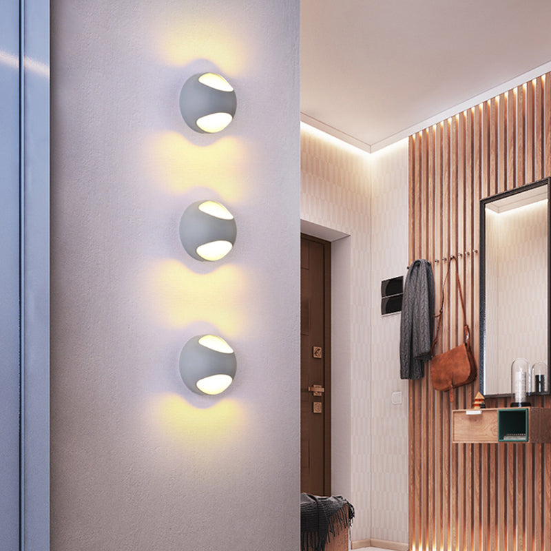Frendorf | Einfache Stil Halb-Globus Wandlampe Kunststoff Einzelkopf Wandlicht für Arbeitszimmer