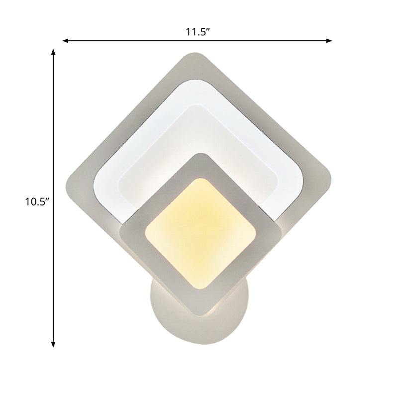 Frendorf | Moderne Weiße LED-Wandleuchte Schmale Panel-Acryl-Wandleuchte für Schlafzimmer Wohnzimmer