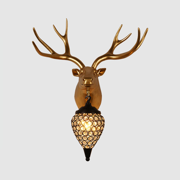 Frendorf | Metalen dieren wandlamp zwarte kristal holle kegel schaduw wandlicht