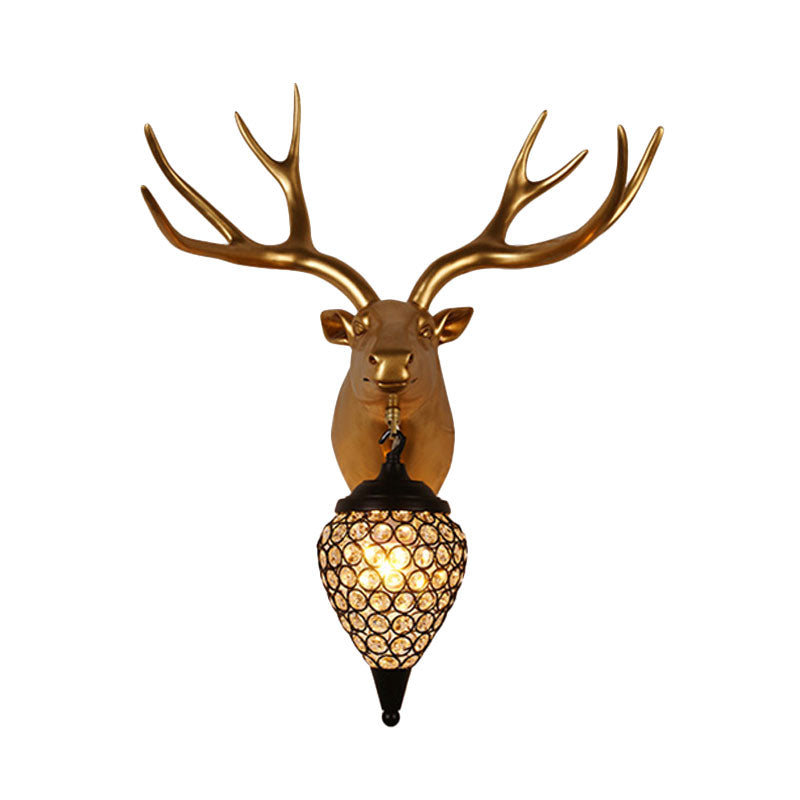 Frendorf | Metalen dieren wandlamp zwarte kristal holle kegel schaduw wandlicht