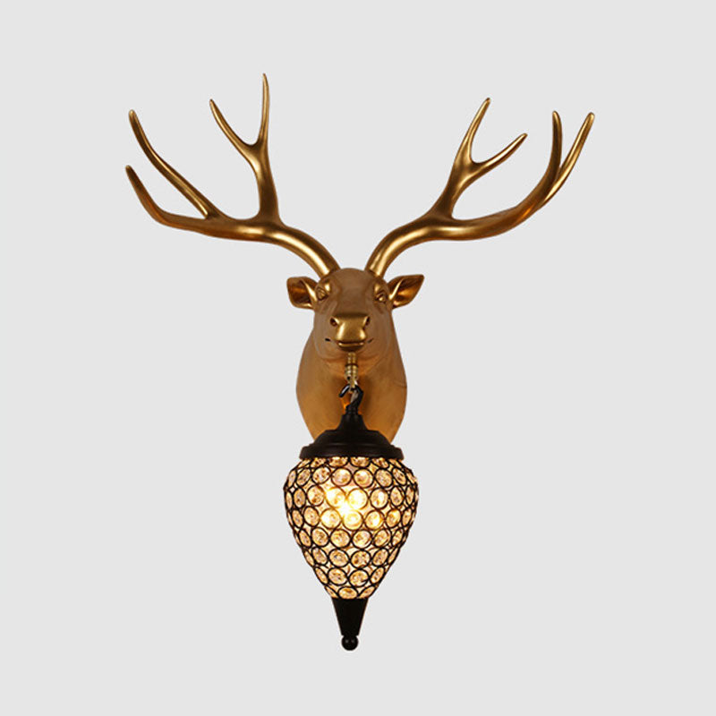 Frendorf | Metalen dieren wandlamp zwarte kristal holle kegel schaduw wandlicht