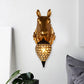 Frendorf | Metalen dieren wandlamp zwarte kristal holle kegel schaduw wandlicht