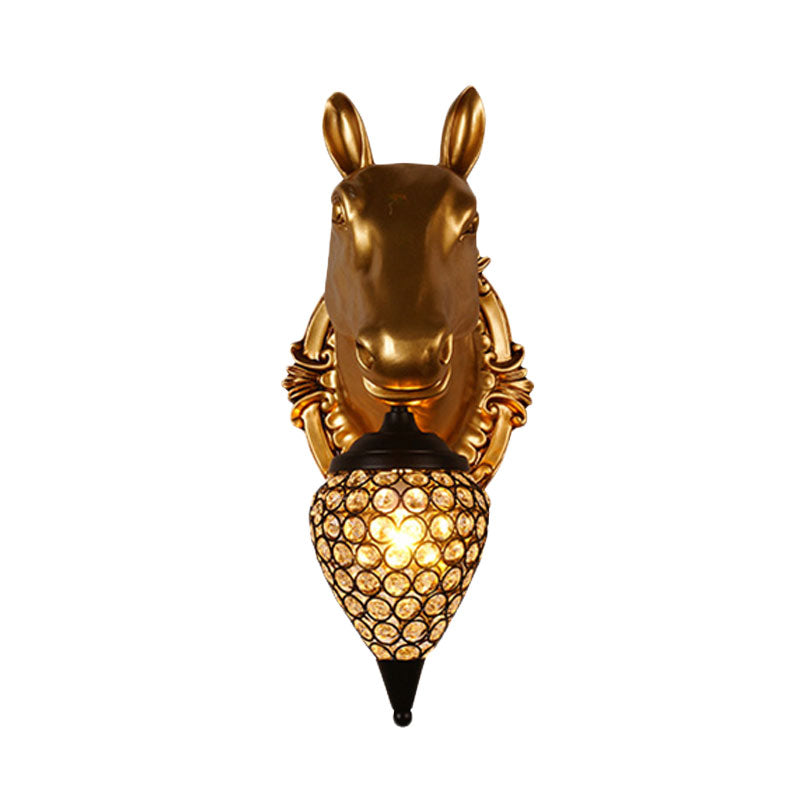 Frendorf | Metalen dieren wandlamp zwarte kristal holle kegel schaduw wandlicht