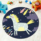 Frendorf | Cartoon Kinderkamer Tapijt Multi-Kleur Dieren Tapijt Polyester Wasbaar Vlekbestendig Antislip Onderkant Tapijt