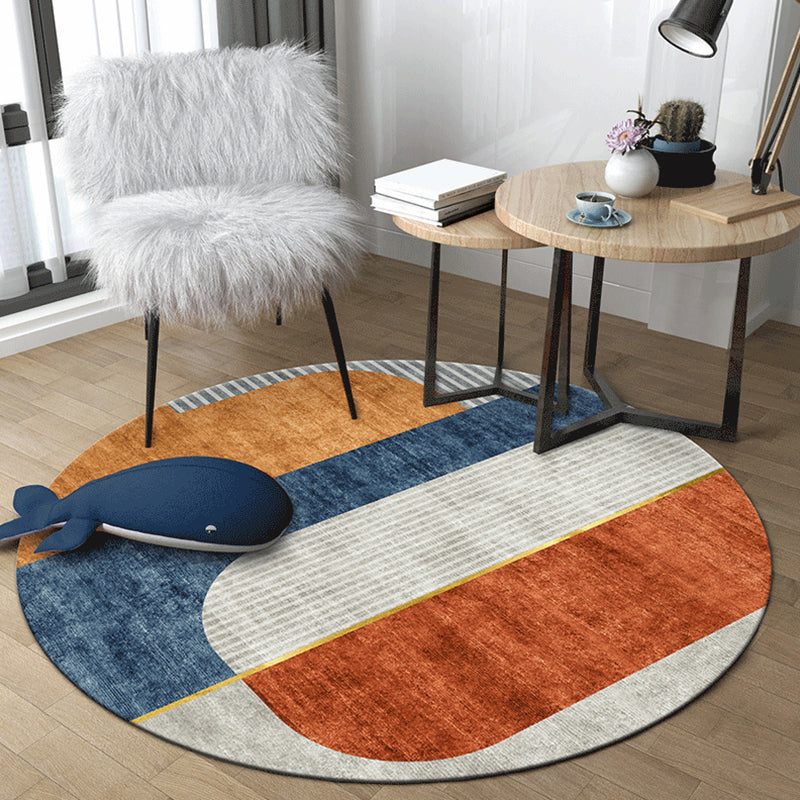Frendorf | Bold Color Blocking Indoor Rug Multicolored Synthetics Carpet Stain Resistant Rug for Home Decor