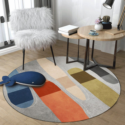 Frendorf | Bold Color Blocking Indoor Rug Multicolored Synthetics Carpet Stain Resistant Rug for Home Decor