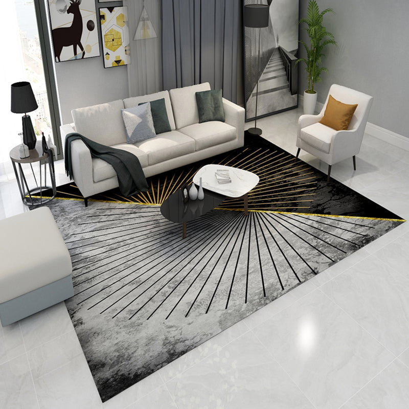Frendorf | Steampunk Woonkamer Tapijt Donkere Kleur Lijnkunst Abstract Tapijt Polyester Antislip Achtergrond Tapijt voor Woonkamer