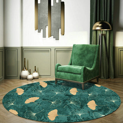 Frendorf | Groener Tropisch Tapijt Polyester Ginkgo Bladprint Tapijt Antislip Rug Gemakkelijk Onderhoud Tapijt voor Thuis