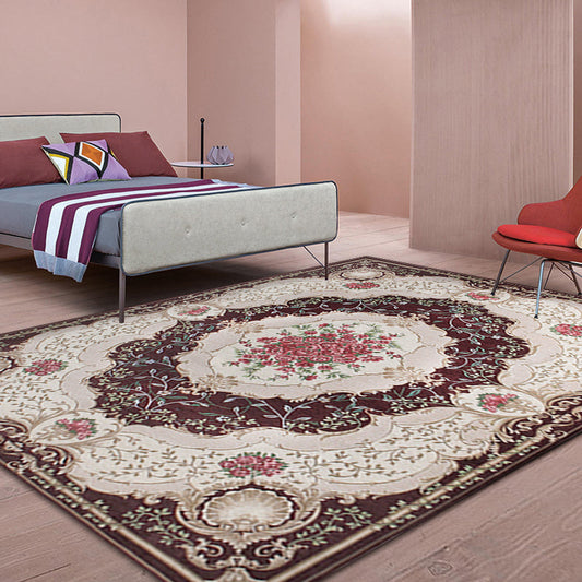 Frendorf | Blossom Pattern Teppich Polyester Retro Teppich Anti-Rutsch Teppich Maschinenwaschbar Innen Teppich für Schlafzimmer