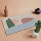 Frendorf | Eenvoudig Multi Color Modernisme Vloerkleed Polyester Kleurblok en Gestreept Patroon Tapijt Wasbaar Antislip Achterkant Tapijt voor Salon