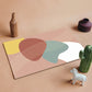 Frendorf | Eenvoudig Multi Color Modernisme Vloerkleed Polyester Kleurblok en Gestreept Patroon Tapijt Wasbaar Antislip Achterkant Tapijt voor Salon