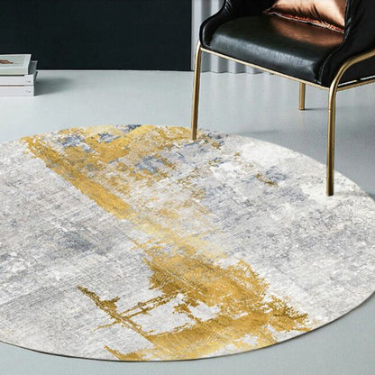 Frendorf | Multicolor Industrie-Stil Runde Teppich Polyester Bereichsteppich für Wohnzimmer mit Zementmuster Haustierfreundliche Teppiche