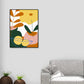 Frendorf | Pastell Stillleben Leinwanddruck Illustration Obst und Geschirr Moderne Texturierte Wandkunst