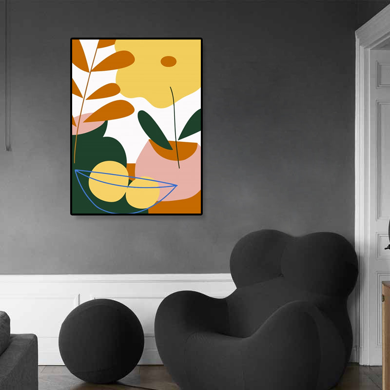 Frendorf | Pastell Stillleben Leinwanddruck Illustration Obst und Geschirr Moderne Texturierte Wandkunst