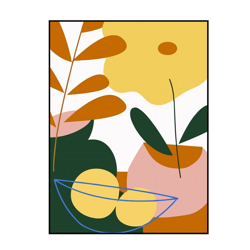 Frendorf | Pastell Stillleben Leinwanddruck Illustration Obst und Geschirr Moderne Texturierte Wandkunst