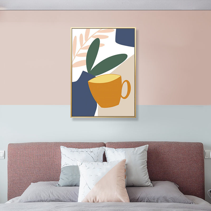 Frendorf | Pastell Stillleben Leinwanddruck Illustration Obst und Geschirr Moderne Texturierte Wandkunst